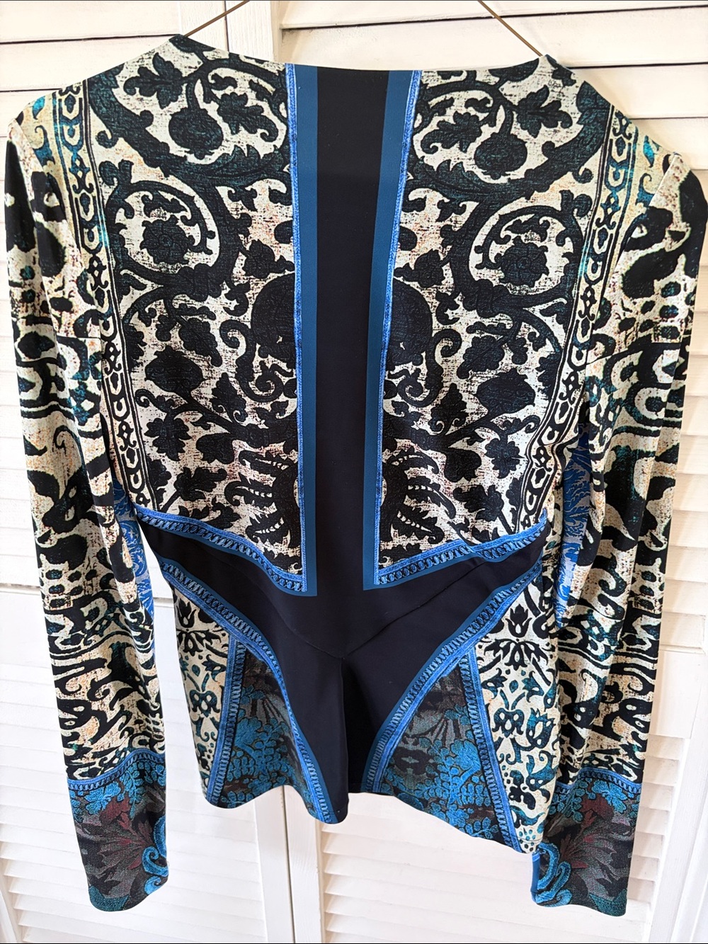 Roberto Cavalli Blue and Black Baroque 
Size Small - Picture 2 of 4